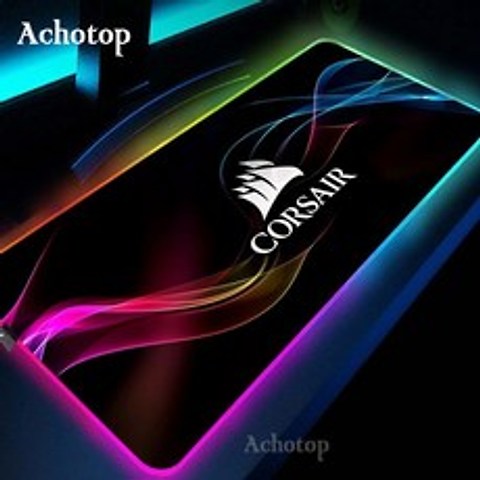 Corsair alfombrilla de ratón con logo LED para juegos cubierta de teclado grande RGB Base de goma an, 주황색, 250x350x3mm