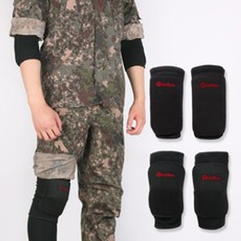 쿠션형 유격 보호대 세트 - 팔꿈치 + 무릎 보호대 구성