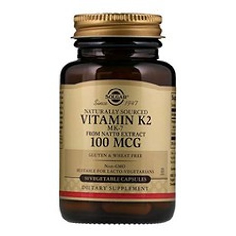 솔가 비타민 K 2 100 mcg 50정 (베지캡슐) Solgar Natural Vitamin K2 (MK-7) 100mcg 50Vcaps, 1개