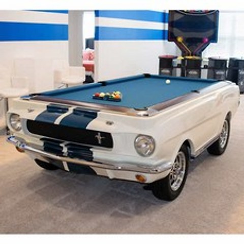 carpooltables 1965 Shelby Mustang Car Pool Table 당구대, 화이트 블루
