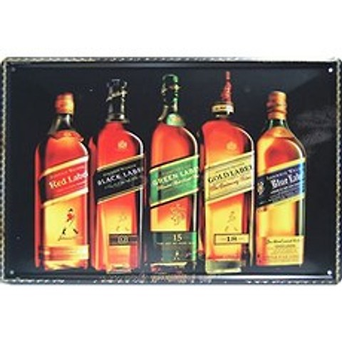 Jonny Walker Whiskey Metal Tin Symbol Vintage Style Wall Decoration Coffee Bar Decoration Size 8 x 12, 본상품