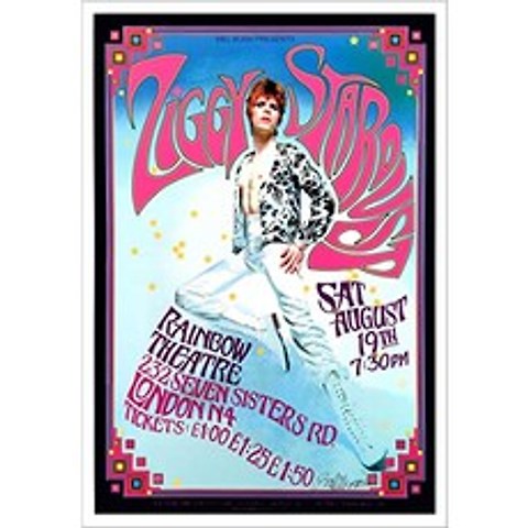 David Bowie Poster Ziggy Stardust 아티스트 버전 일러스트 레이터 Bob Masse, 본상품