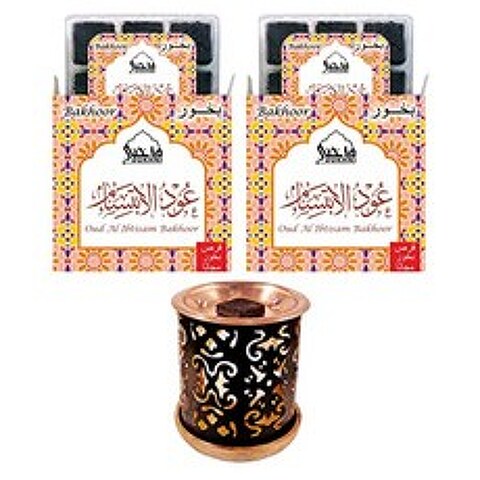 Dukhni Bakhoor – Oud Al Ibtisam - Set of 2 Premium BAKHOOR Incense - 9 Pieces in E (Oud Al Ibtisam)