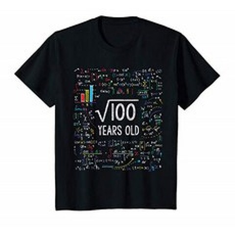 Kids Square Root Of 100 10th Birthday 10 Year Old Gifts Math Bday T-Shirt, 단일옵션