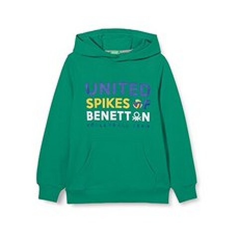United Colors of Benetton 3J68C2195 Hoodie Bright Green 108 XS for Boys, 단일옵션