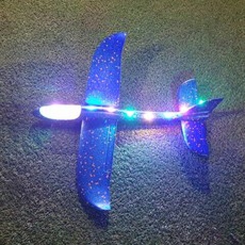 FULL LED 불빛 글라이더 스티로폼 비행기 48cm 전신LED