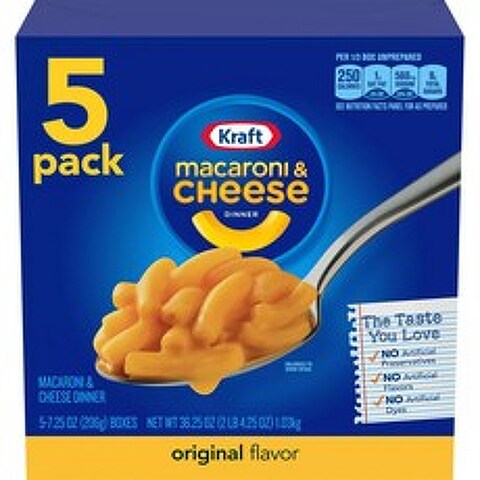 Kraft 마카로니 & 치즈 디너, 206g, 5개입