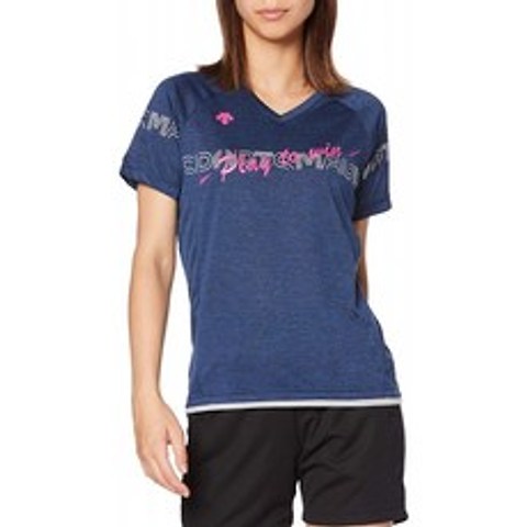 [데산토]반팔 T셔츠 반소매 프랙티스 셔츠(WOMENS)신사 네이비 무크 일본 O(일본 사이즈 2L)신사 통판