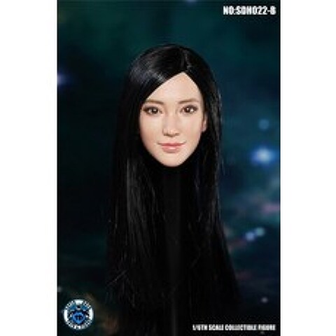 성인모형 슈퍼 오리 1 6 아시아 아름다움 여성 머리 조각 SDH022 흰색 피부 색, B