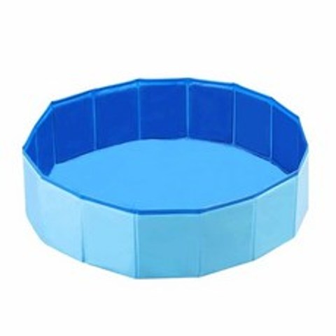 접을 수있는 애완 동물 수영장 여름 냉각 고양이 개 목욕 수영장 욕조 개 고양이 접이식 수영장 PVC 애완 동물 목욕 연못, 푸른, 80X20cm