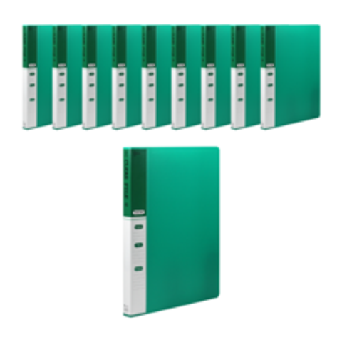 인터탑 플랜 인덱스 클리어파일 A4 20매 40매, 1팩, 인덱스 클리어 40p 녹색(10개)