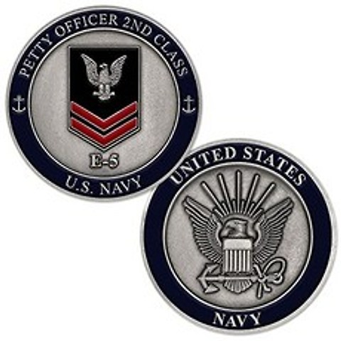 EOM 미국 해군 장관 2 학년 E-5 도전 동전 - E020107CNY6YVB7, 기본