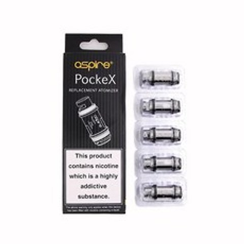2019 aspire pockex coils (box 5) 정품 교체 0.6 ohm/1.2 ohm 코일 헤드