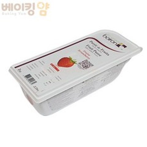 베이킹얌 브아롱딸기냉동퓨레 1kg + 아이스박스 포함
