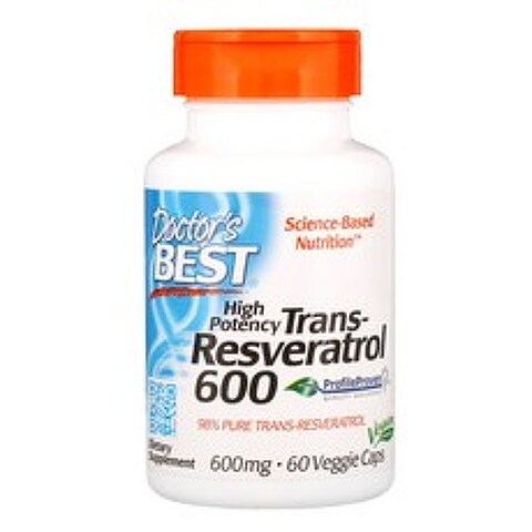 Doctors Best 트랜스 레스베라트롤 600mg High Potency Trans Resveratrol 600mg 60캡슐