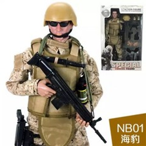 경찰 군인 인형 프라모델 특수부대 피규어 밀리터리 피규어 군인 모형, NB01( 네이비실)