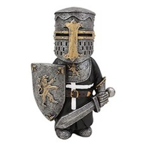 Ebros 선물 애니메이션 chibi 문학 르네상스 중세 기사 크로스 크리스토어 조사 4.5 높이 모자 콧박이 (Swordsman With Lion Heraldry Shield), 본상품, 본상품