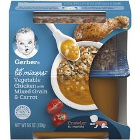 거버 릴 믹서 어린이 액상식품 159g, 1개, 치킨 + 혼합곡물 + 당근