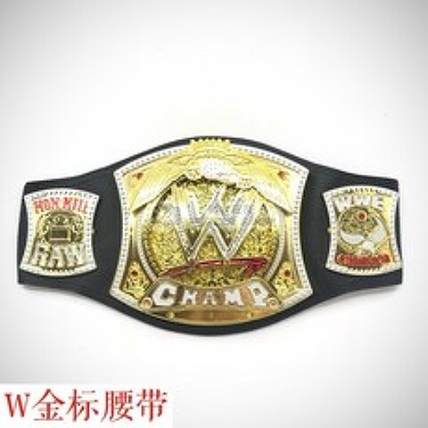 WWE 챔피언 벨트 레슬링 블록레슬러 프로레슬링 belt, W 골드 도금 벨트