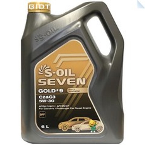 에스오일 세븐골드 SOIL 7 Gold C2/C3 5W30 6L 합성 가솔린 디젤 DPF 휘발유 경유 LPG 엔진오일, S-OIL 7 Gold 5W-30 6L