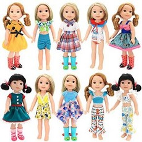 BM 10 Sets American 14.5 Inch Girl Doll Clothes Wellie Wishers Dolls H, 상세내용참조, 상세내용참조, 상세내용참조