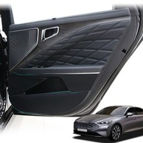 크립톤 K8 GL3 가죽커버 자동차 차량 전용 드레스업 튜닝 기스 스크래치 방지 보호 용품 도어 등받이 글로브박스 다시방 커버, 도어커버 8p, 블랙(사피아노)