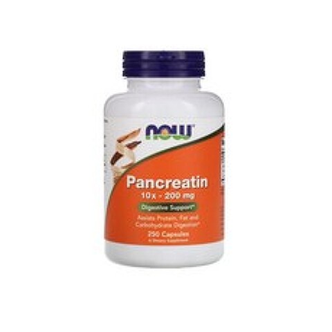 Now Foods 나우푸드 판크레아틴 10X 250캡슐 Pancreatin 10X 소화건강식품200mg 1팩