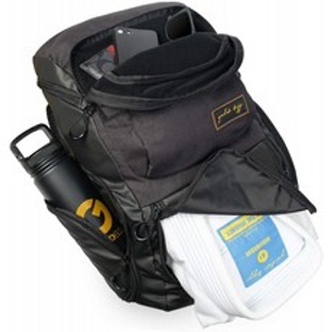 골드 BJJ 주짓수 백팩 - 방수 기 포켓(검은색)이 부착된 헤비듀티 체육관 가방 : 의류