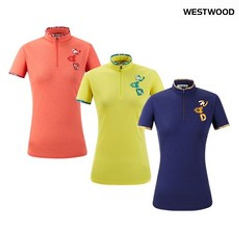 웨스트우드 여성 멜란지 기본 집업 티셔츠_WI2WCTS356
