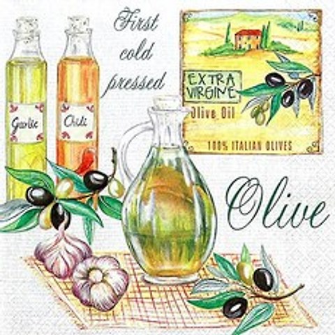 파스텔크래프트 Daisy 냅킨아트 SDOG023101 Aromatic Olive Oils 냅킨20매 33x33cm 2025, 20매입, 혼합색상