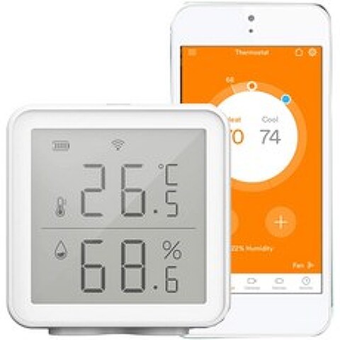 표준온도계 스마트 무선 온도 습도 센서 WiFi 스마트 온도 습도 센서 호환 디지털 실내 온도계 습도 측정기
