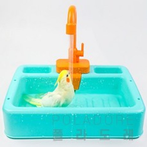 폴라도레 앵무새 샤워 욕조 물놀이 장난감 세트 놀이터 Z, 02-옐로우(W-0113-02)