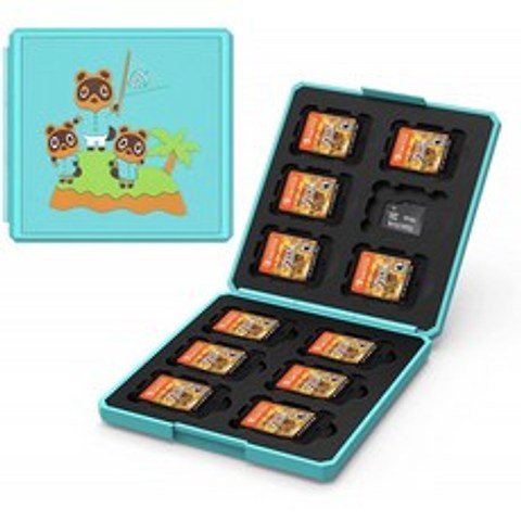 UFOPETIE 12 in 1 Game Card Case for Nintendo Switch Animal Crossing Bear Switch for Nintendo Switch Game Storage 닌텐, 단일옵션