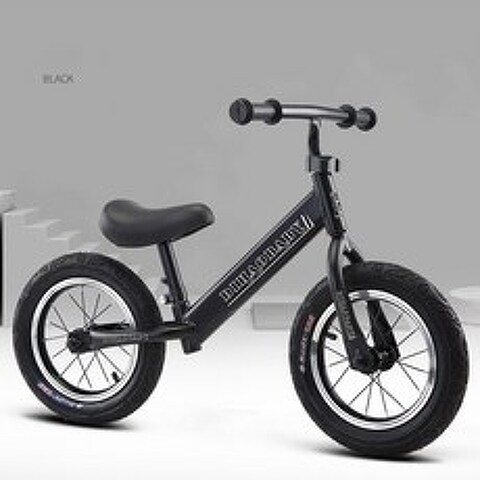 CUMEE 아동 밸런스 바이크 페달 없는 자전거, 블랙(12인치)