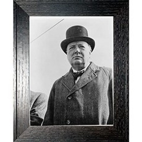 소박한 오크 프레임에서 Winston Churchill 사진 - 1942 년의 역사 삽화 - (18 x 24) - 매트 (18