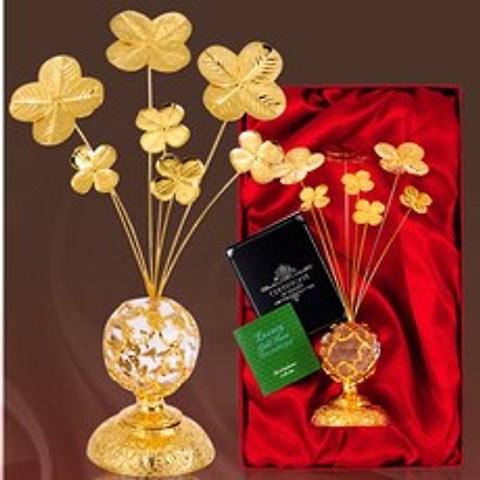 드림로즈 24K 행운의선물 네잎클로버 금클로버, 24K 비쥬받침 네잎클로버