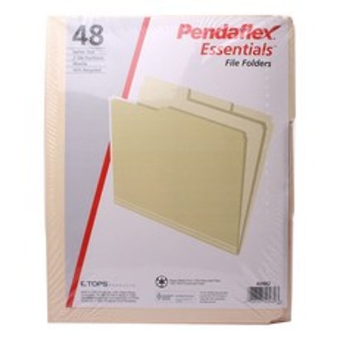 펜다플렉스 에센셜 파일 폴더 레터 3 탭, Manila, 48개입