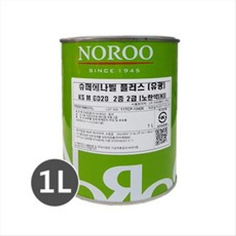 노루페인트 목재 철재용 유성페인트 슈퍼에나멜 플러스 1L, 백색(유광)