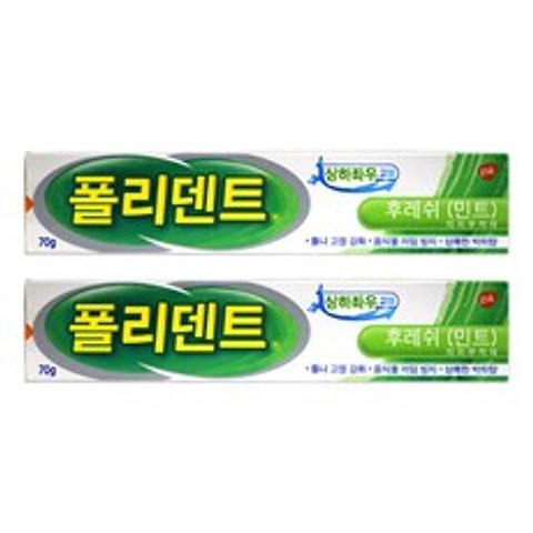 폴리덴트 의치부착재 후레쉬 민트 70g, 2개