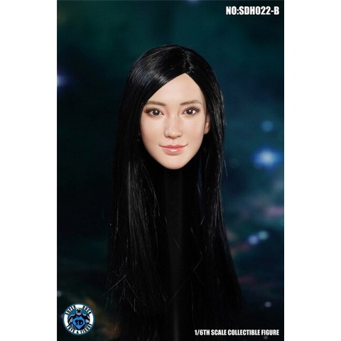 성인모형 슈퍼 오리 1 6 아시아 아름다움 여성 머리 조각 SDH022 흰색 피부 색, B