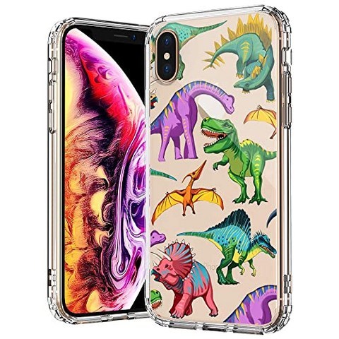 멋진 공룡 패턴이 iPhone XS Max Case를 위해 설계되었습니다 - 지우기 (Dinosaur), Dinosaur