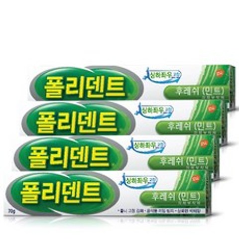 폴리덴트 의치부착재 후레쉬 민트 70g, 4개