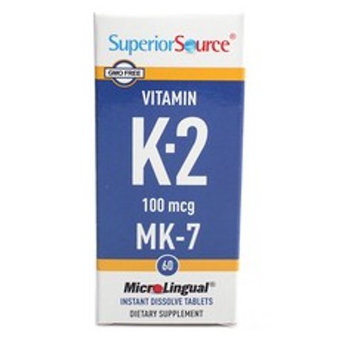 슈페리어소스 비타민 K-2 100mcg MK-7 타블렛, 60개입, 1개