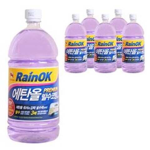 불스원 레인OK 에탄올 발수코팅 워셔액, 1800ml, 6개