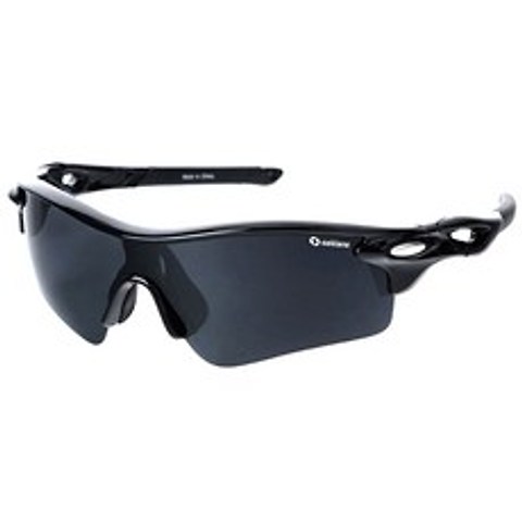 오클렌즈 편광 렌즈 스포츠 선글라스 Q320, 프레임(블랙), 편광렌즈(스모그)