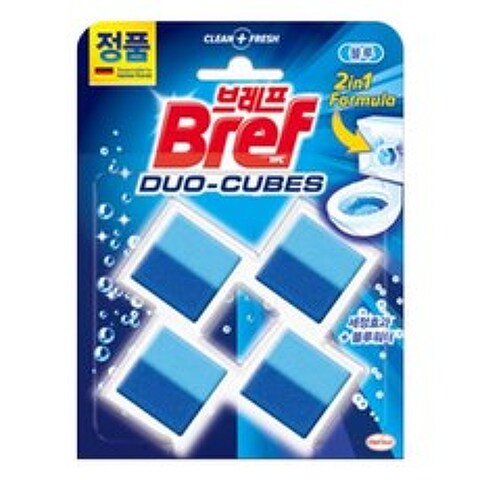 브레프 듀오 큐브 블루 변기세정제 4p, 200g, 1개