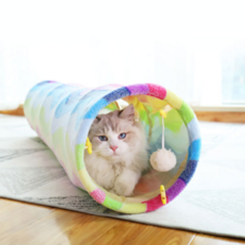펫초이스 레인보우 고양이 터널, 혼합 색상, 1개