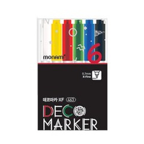 모나미 데코마카 463 가는닙 기본 세트, 6색, 1세트
