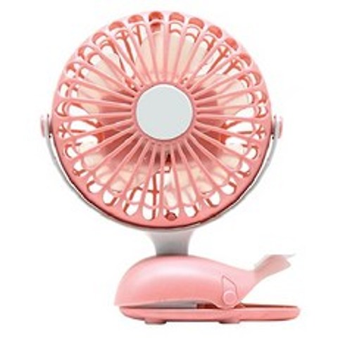 애니고 Whale Clip Fan 휴대용 유모차선풍기, 핑크, 1개