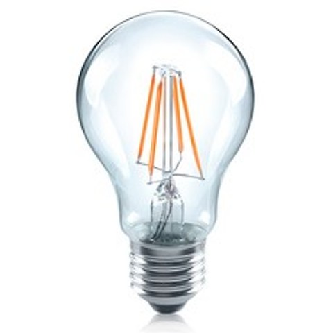 뉴올빔 투명 LED 에디슨전구 26베이스 SCL A60 6W E26 L827, 전구색